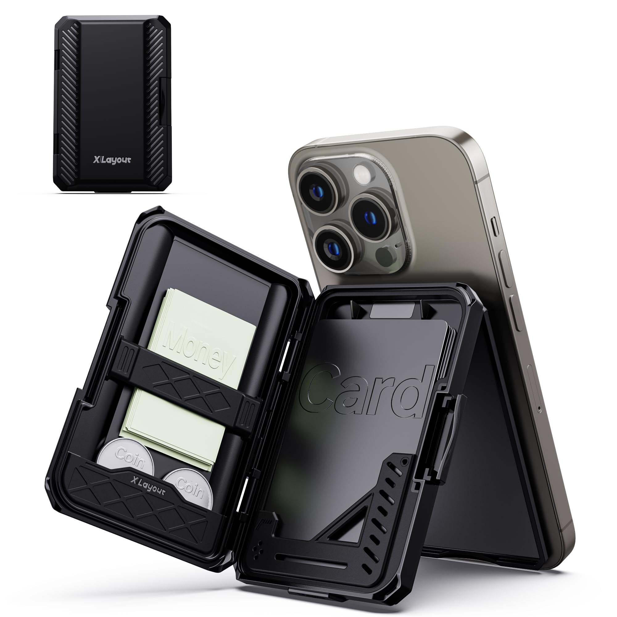 MagSafe Secure Card Wallet | Phone Stand & Splash-Proof | Photo Storage