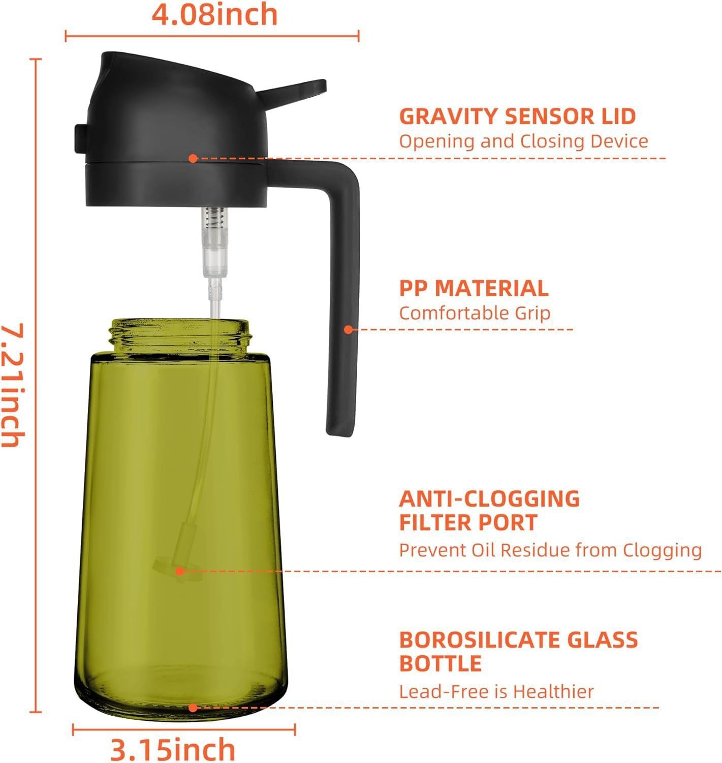 Compact Glass Oil Dispenser